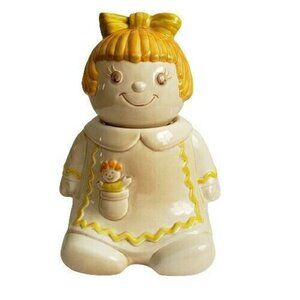 Vintage Metlox Poppytrail Girl Cookie Jar Yellow Gingerbread 12 in Made in USA